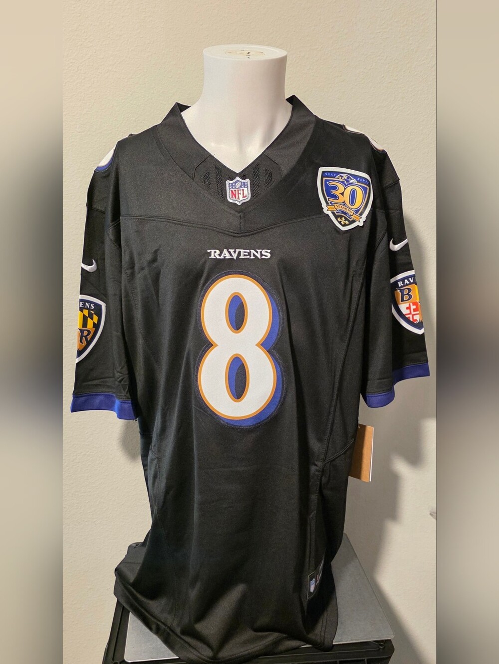 Baltimore Ravens Lamar Jackson Jersey W/30 Seasons Patch
